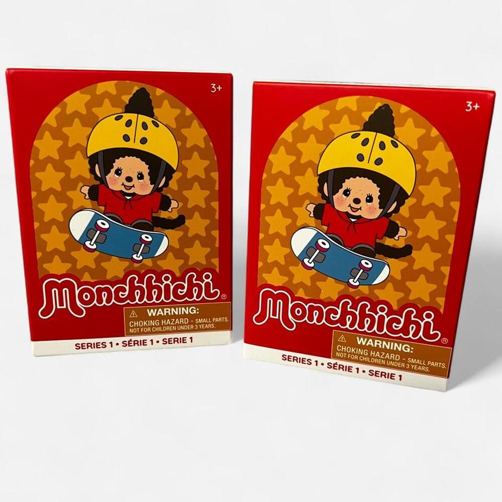 Monchhichi Skateboarding Series 1 - 2 Figurines - Unopened